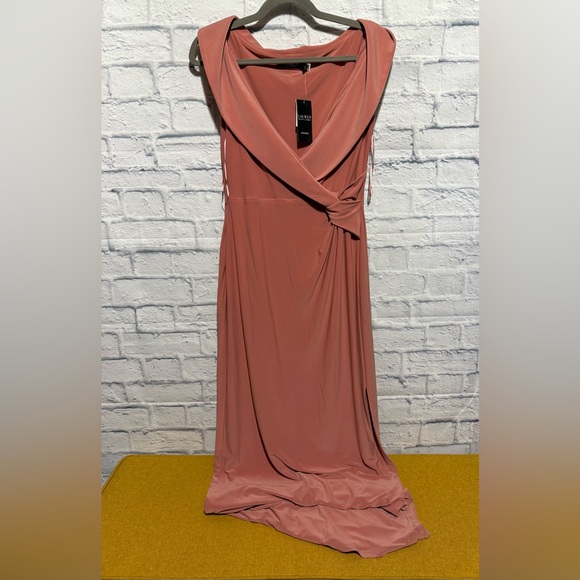 Ralph Lauren Jersey off the Shoulder dress, Mahogany Pink, Size 10 - Picture 2 of 7
